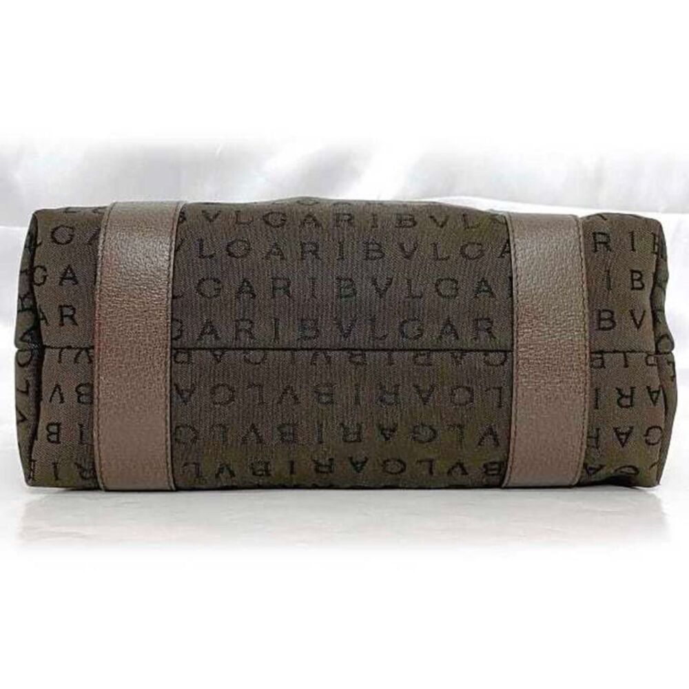 Bulgari Logo Mania Brown Canvas Tote Bag (Pre-Owned) - Picture 3 of 11